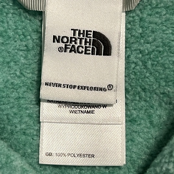 The North Face M fleece lined sweatshirt mint green l long sleeve button closure - Picture 9 of 13